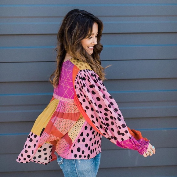 Anthropologie Eclectic Peasant Blouse L - Picture 5 of 8